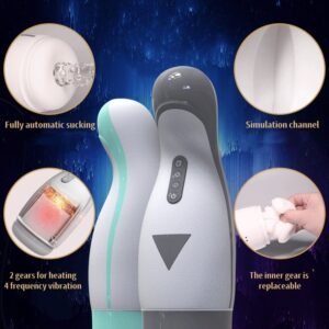 Masturbation Cup with Heating and Suction, Male Masturbator Toy