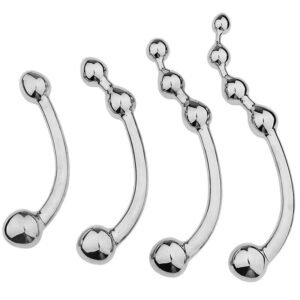Stainless Steel Butt Plugs 4 Beads Anal Prostate Massage Toy