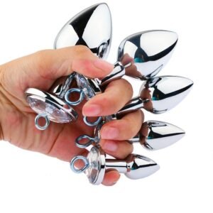 Stainless Steel Butt Plugs with Detachable Ring Set